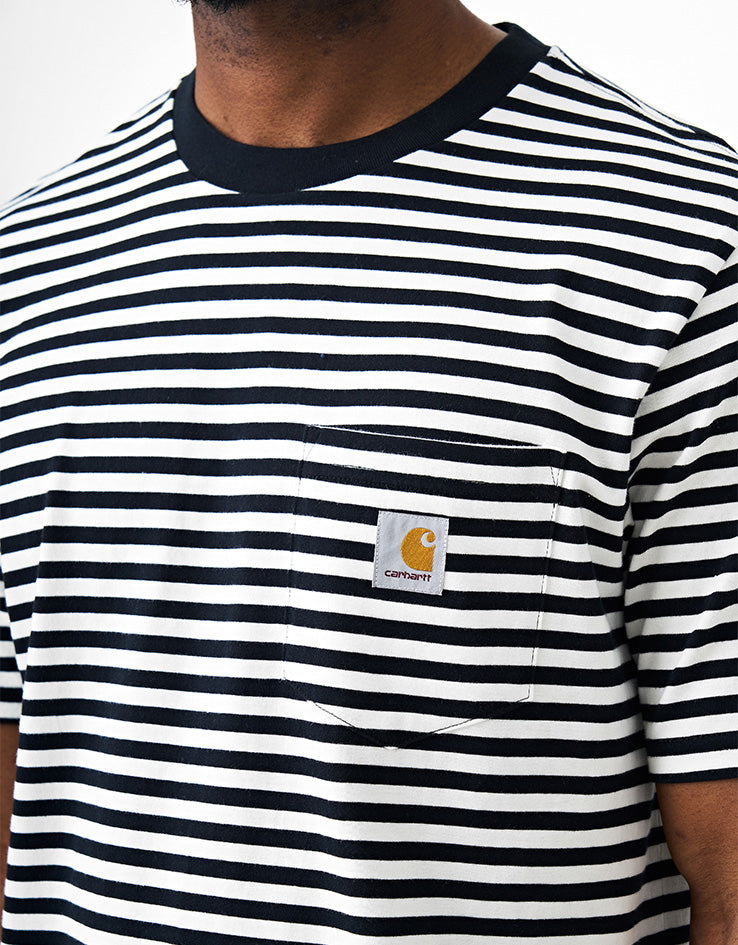 Carhartt WIP S/S Ezra Pocket T-Shirt - Ezra Stripe/Black/Wax