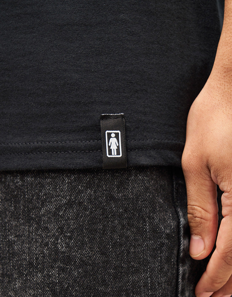 Girl Micro Embroidered T-Shirt - Black