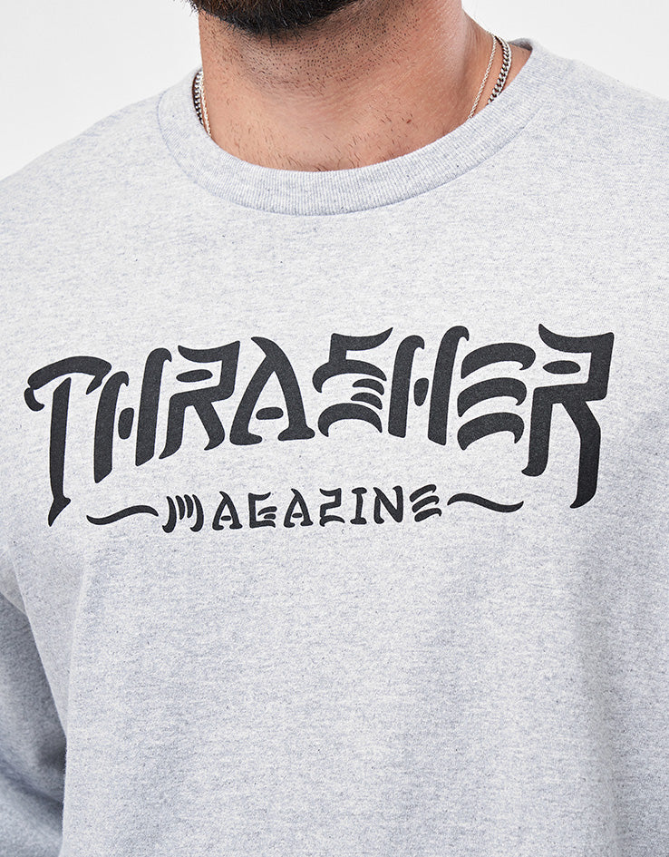 Thrasher Thrash & Destroy L/S T-Shirt - Sport Grey