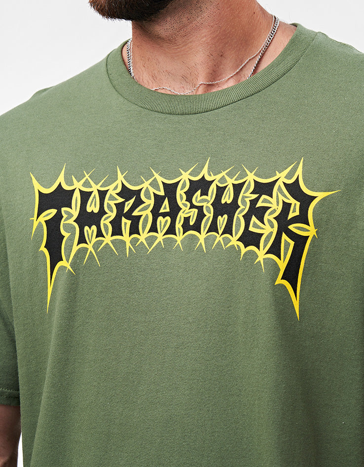 Thrasher Spikey T-Shirt - Military Green