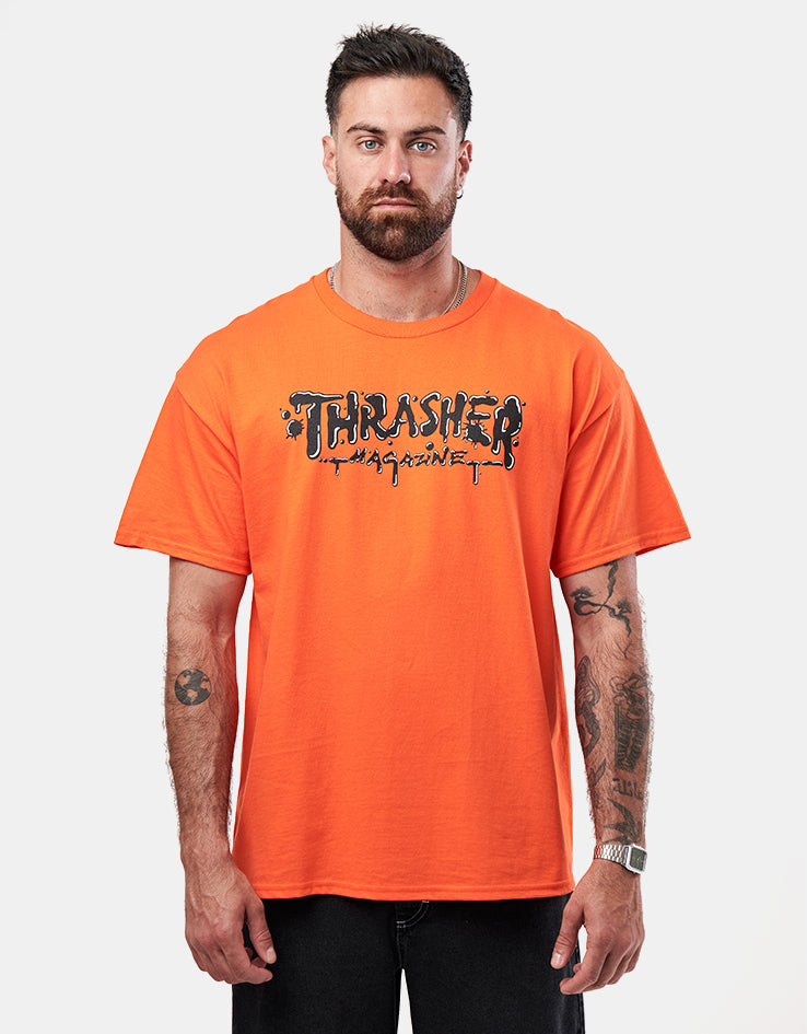 Thrasher Wet Paint T-Shirt - Orange