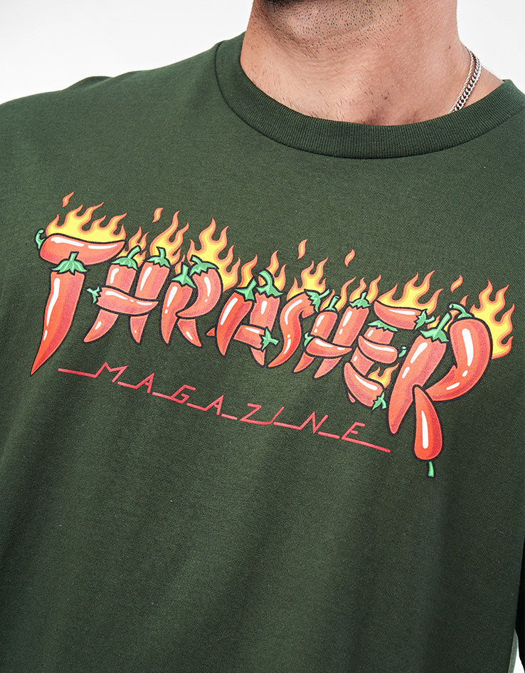 Thrasher Fuego T-Shirt - Forest Green