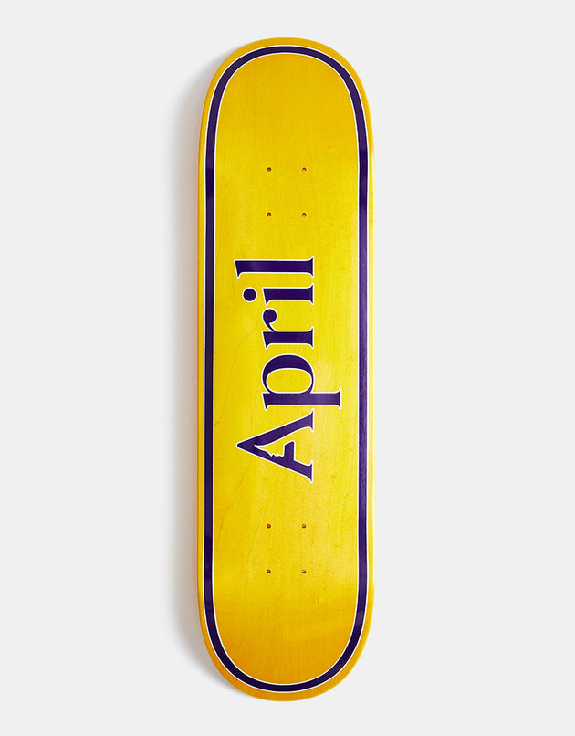 April OG Logo Yellow Purple Skateboard Deck - 8.38"