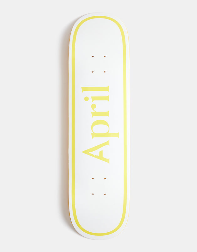 April OG Logo 'TWIN' Yellow White Skateboard Deck - 8.5"
