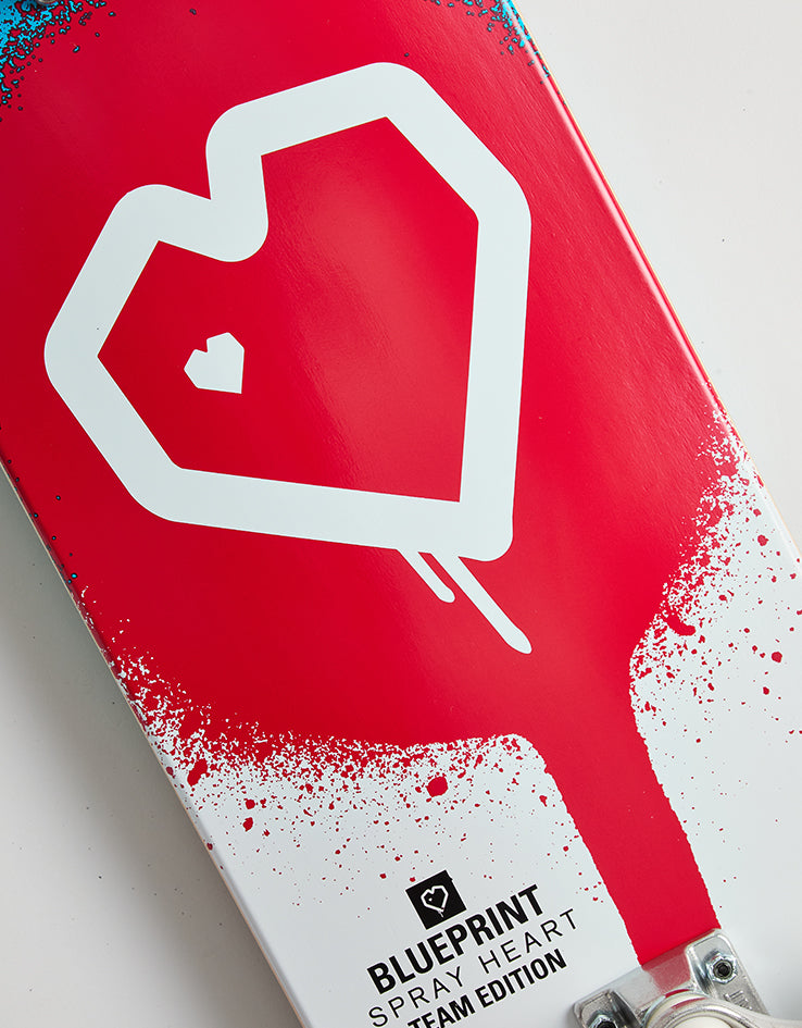 Blueprint Spray Heart Complete Skateboard - 8.25"