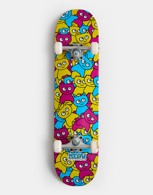 Meow CMYK Sticker Pile Complete Skateboard - 7.75"
