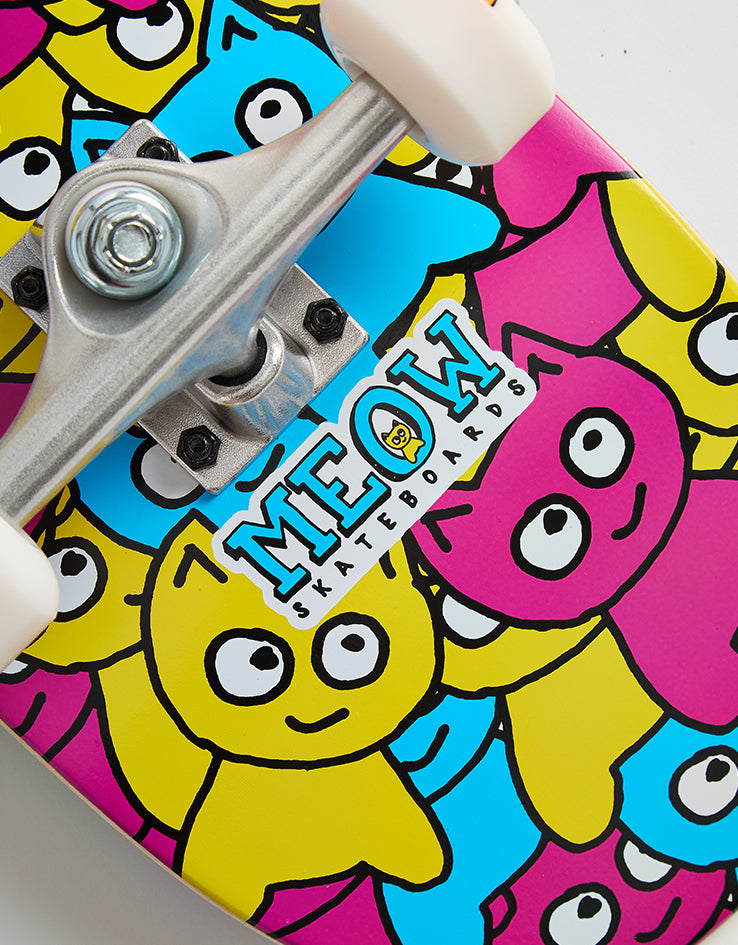 Meow CMYK Sticker Pile Complete Skateboard - 7.75"