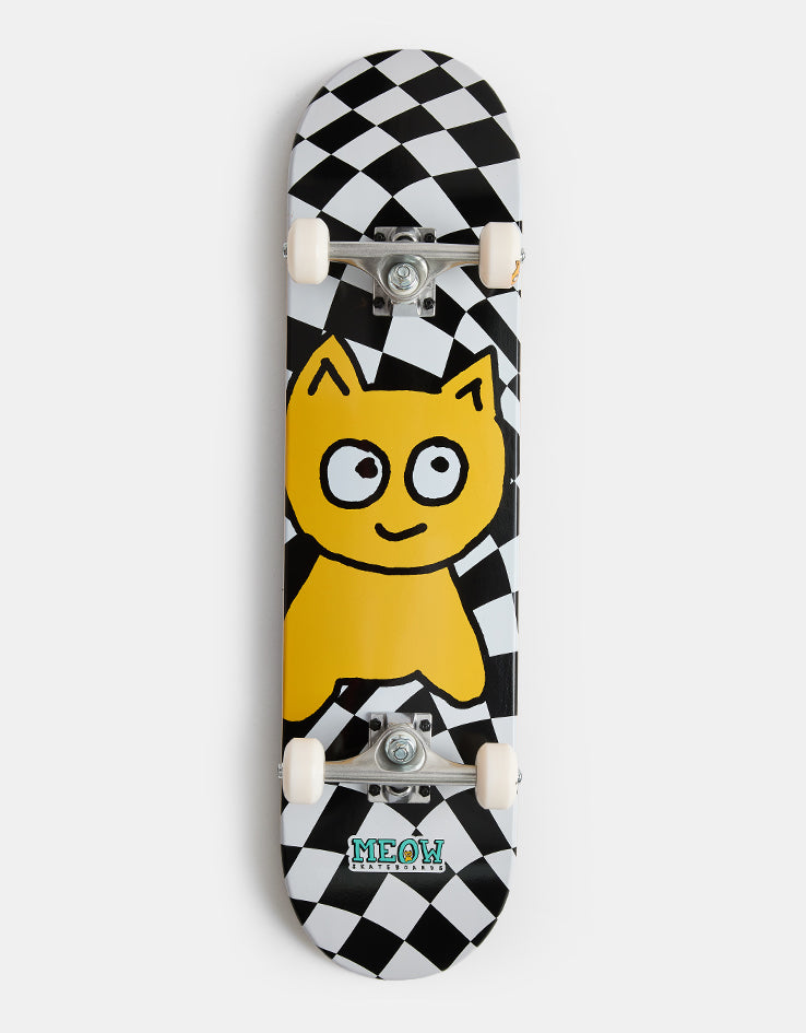 Meow Big Cat Checker Twist Complete Skateboard - 7.75"
