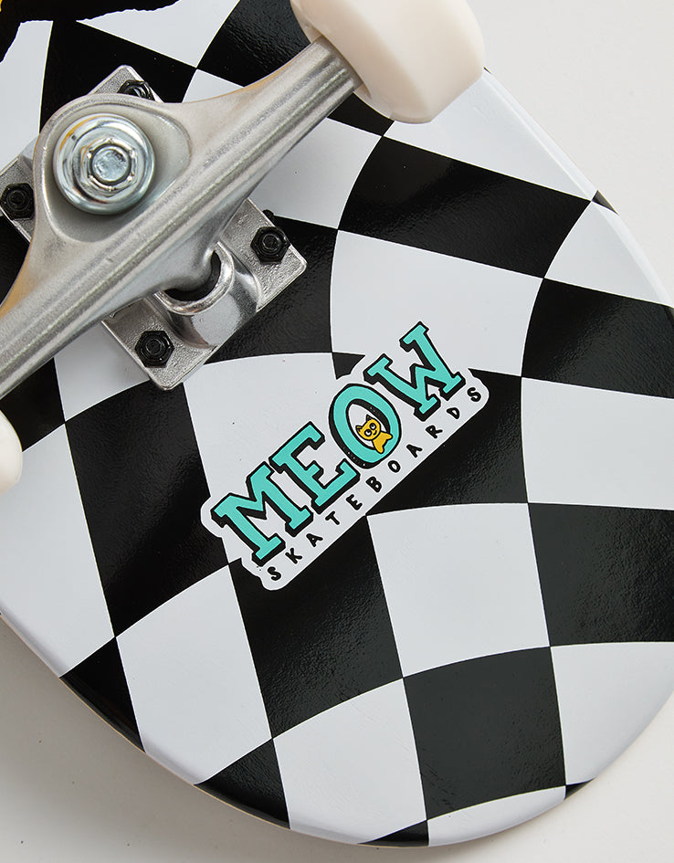 Meow Big Cat Checker Twist Complete Skateboard - 7.75"