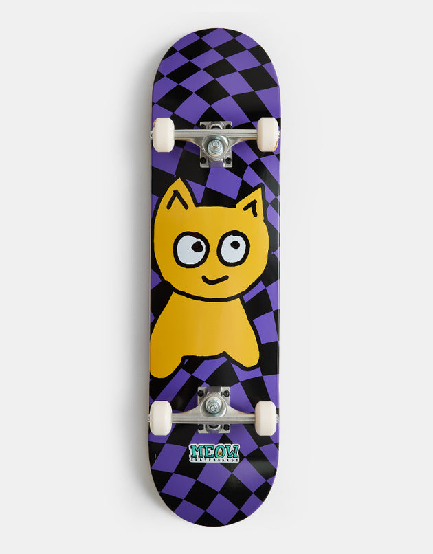 Meow Big Cat Checker Twist Complete Skateboard - 8.25"