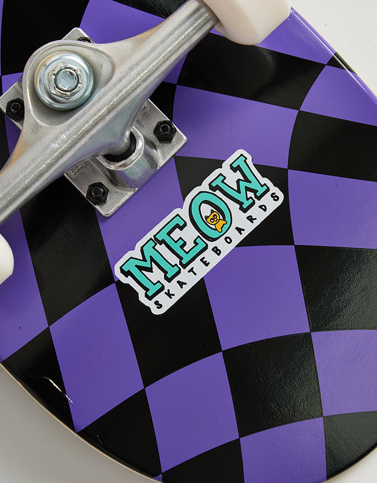 Meow Big Cat Checker Twist Complete Skateboard - 8.25"