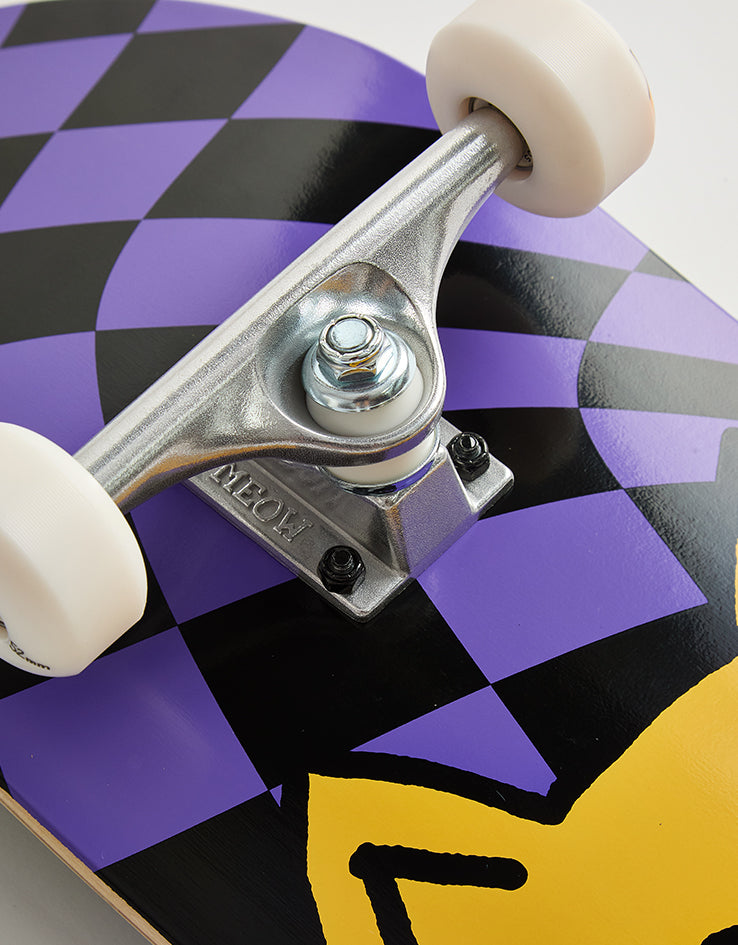 Meow Big Cat Checker Twist Complete Skateboard - 8.25"