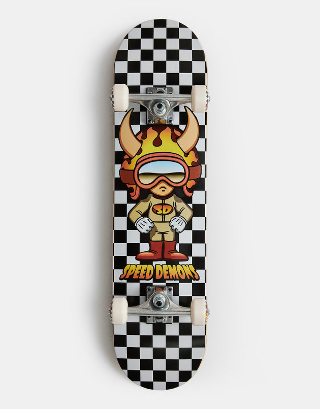 Speed Demons Hot Shot Checkered Complete Skateboard - 7.5"