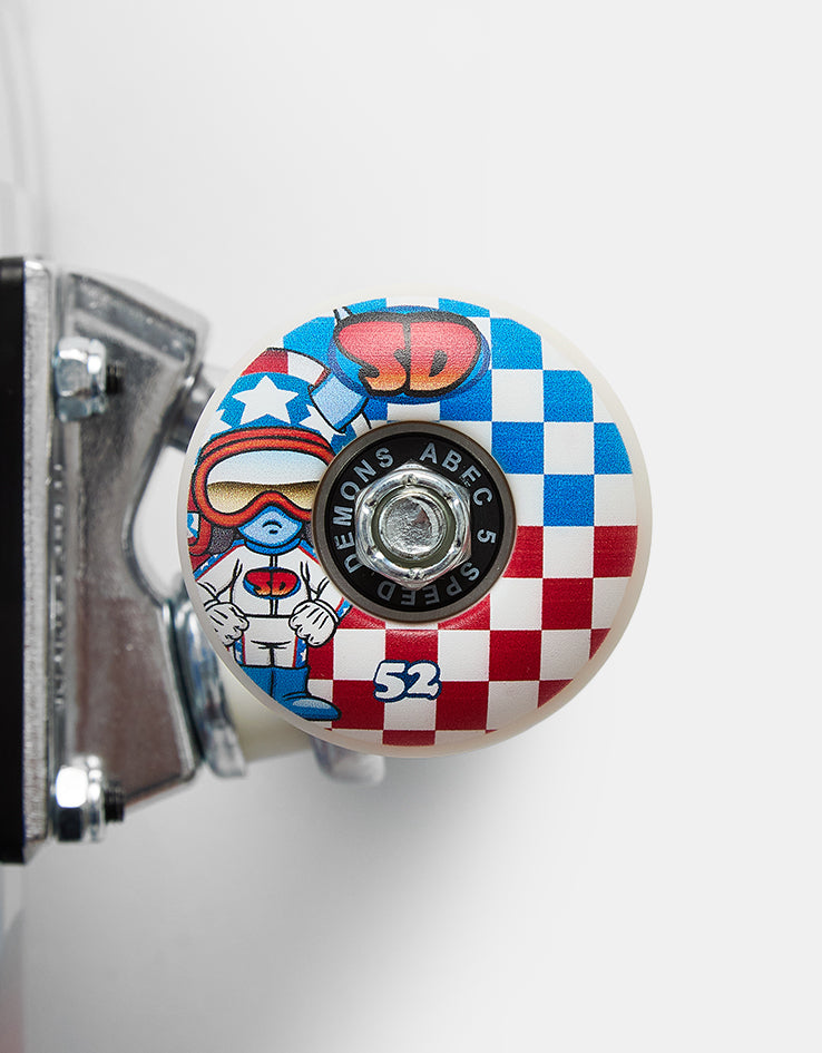 Speed Demons Stars Checkered Complete Skateboard - 8"
