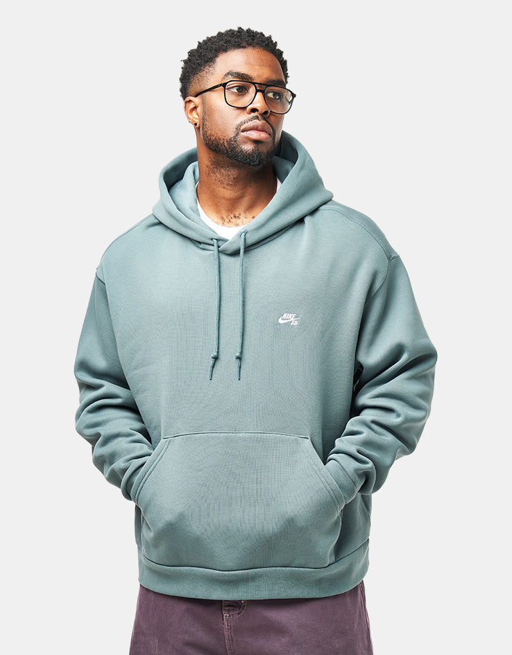 Nike SB Essential Logo Pullover Hoodie - Mineral Slate/White