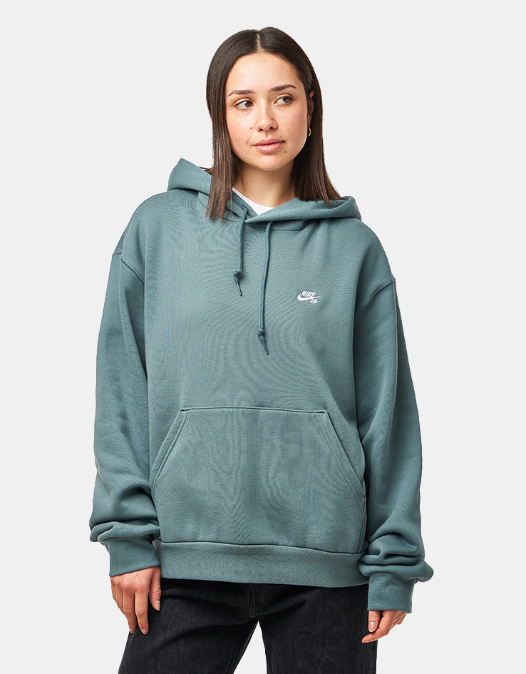 Nike SB Essential Logo Pullover Hoodie - Mineral Slate/White