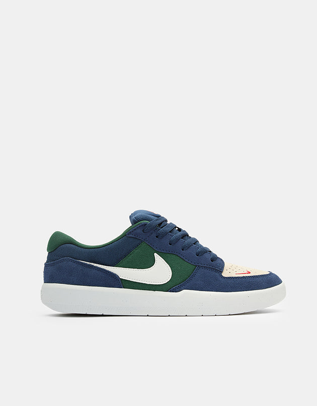 Nike SB Force 58 Skate Shoes - Navy/Summit White-Noble Green-White