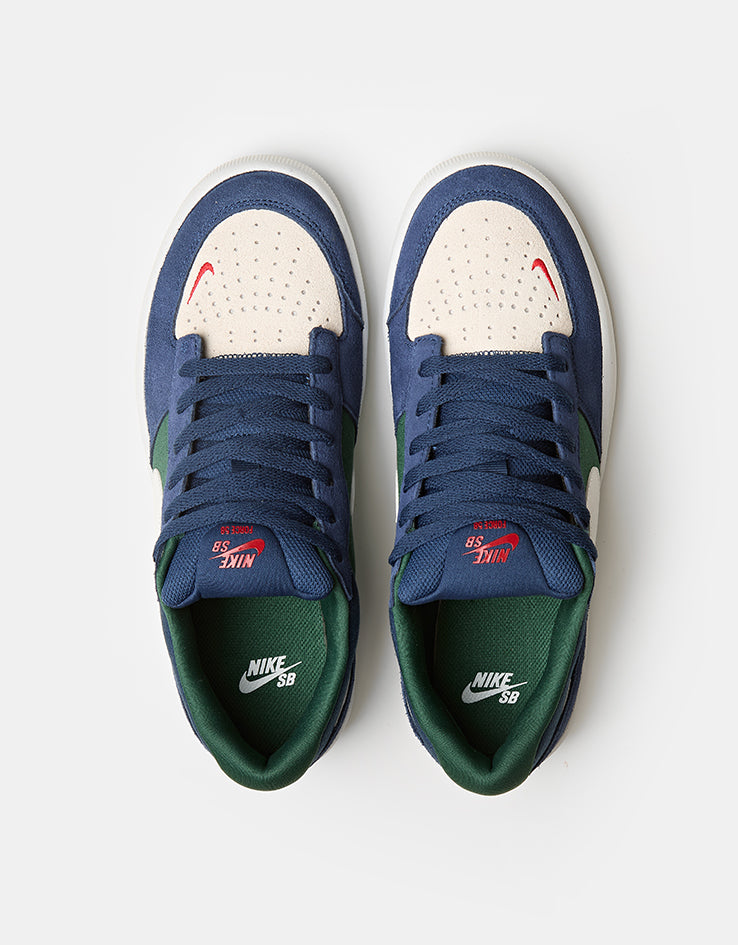 Nike SB Force 58 Skate Shoes - Navy/Summit White-Noble Green-White