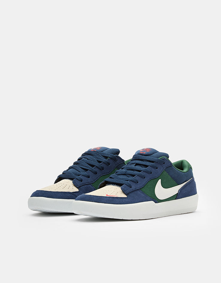 Nike SB Force 58 Skate Shoes - Navy/Summit White-Noble Green-White
