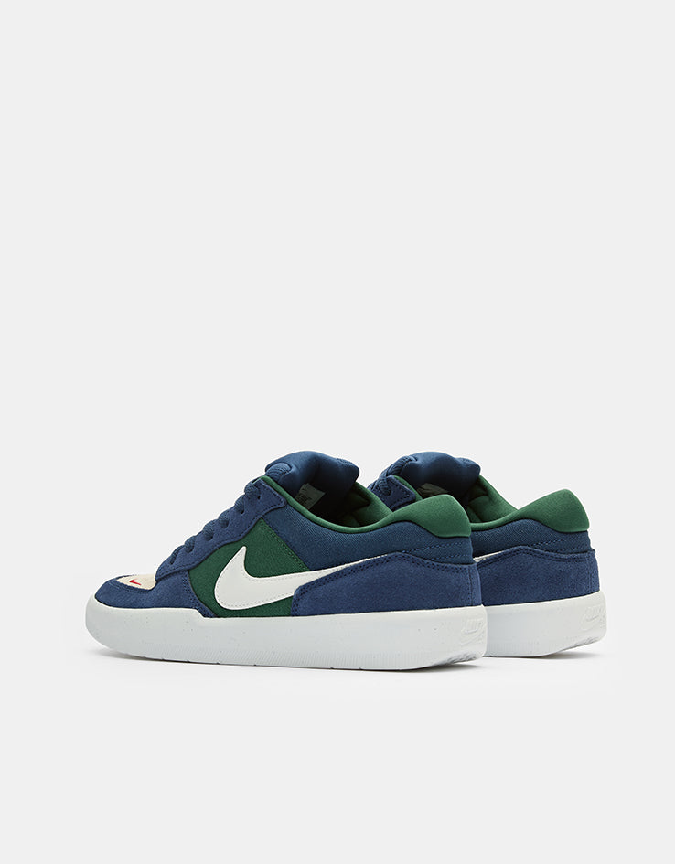 Nike SB Force 58 Skate Shoes - Navy/Summit White-Noble Green-White