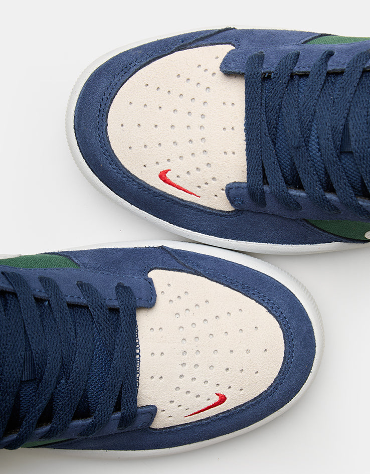 Nike SB Force 58 Skate Shoes - Navy/Summit White-Noble Green-White