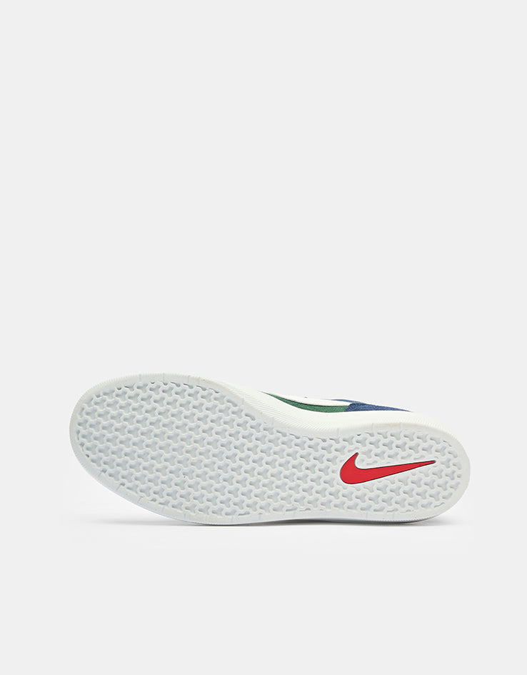 Nike SB Force 58 Skate Shoes - Navy/Summit White-Noble Green-White