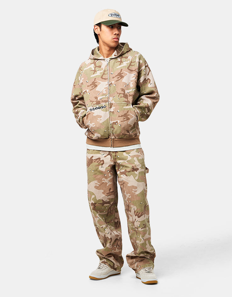 Butter Goods Stars Waffle Zip-Thru Hoodie - Desert Camo