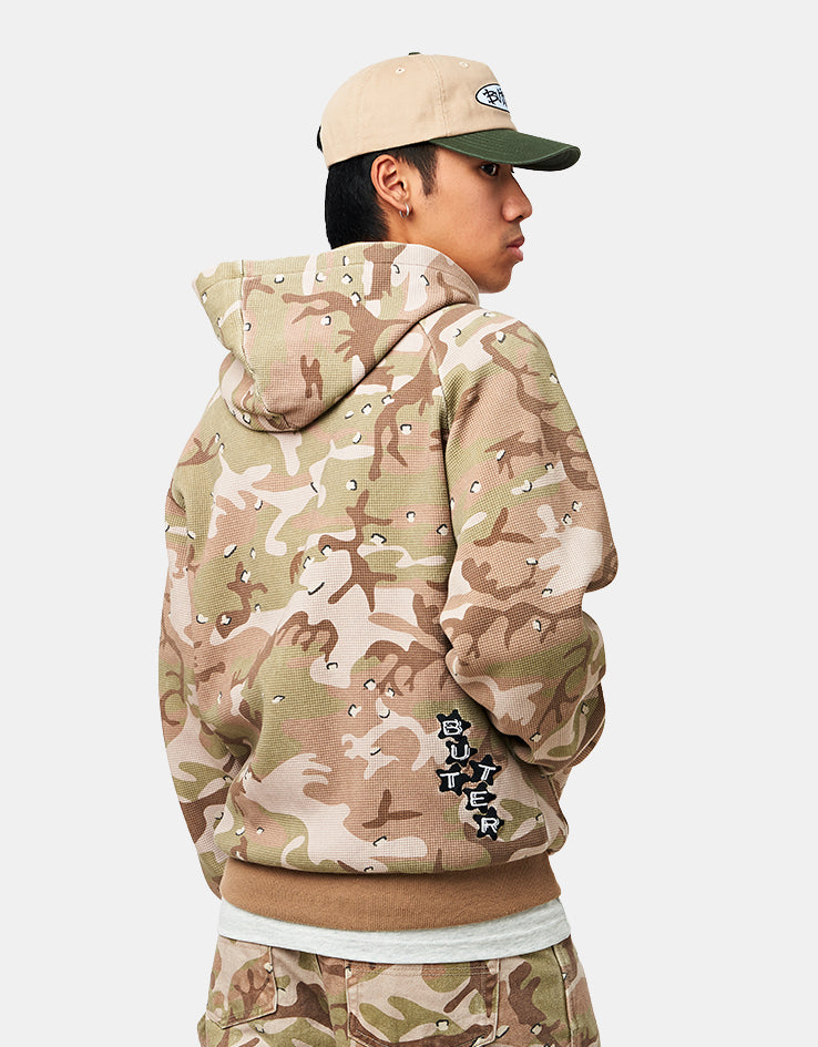 Butter Goods Stars Waffle Zip-Thru Hoodie - Desert Camo
