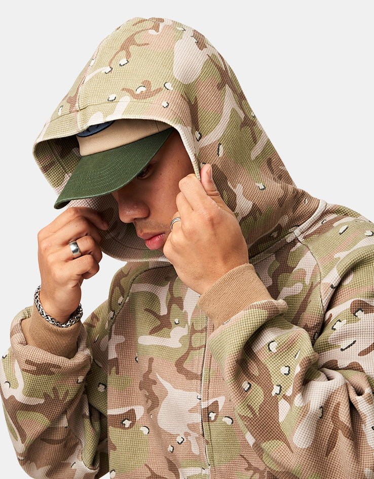 Butter Goods Stars Waffle Zip-Thru Hoodie - Desert Camo
