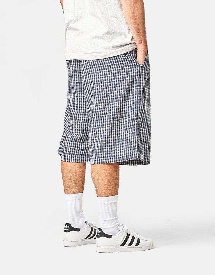 Butter Goods Pleated Shorts - Navy Plaid