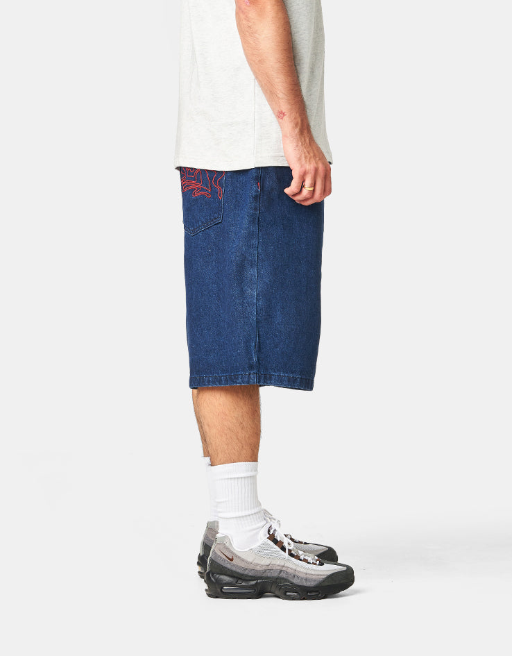 Butter Goods Drummer Baggy Denim Shorts - Raw Dark Indigo