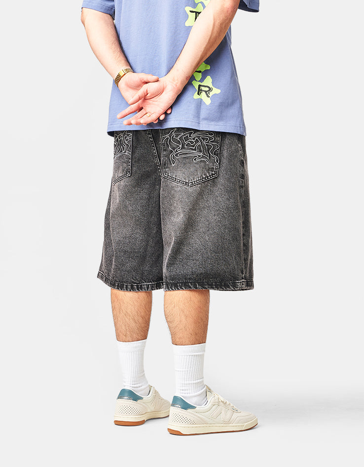 Butter Goods Drummer Baggy Denim Shorts - Shorts Streaky Black