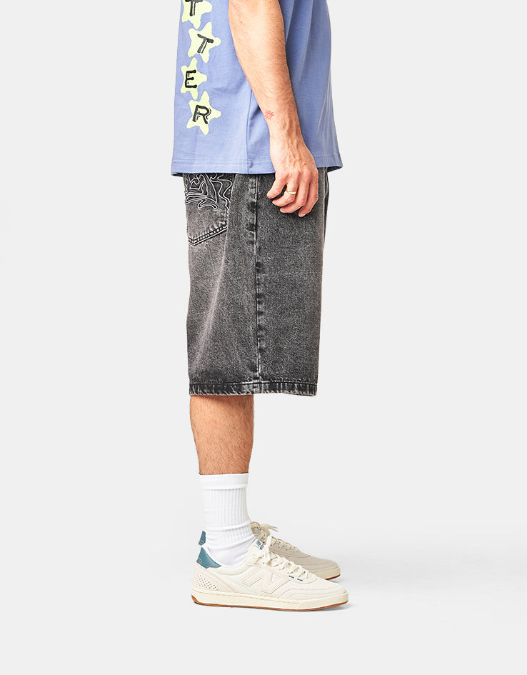 Butter Goods Drummer Baggy Denim Shorts - Shorts Streaky Black