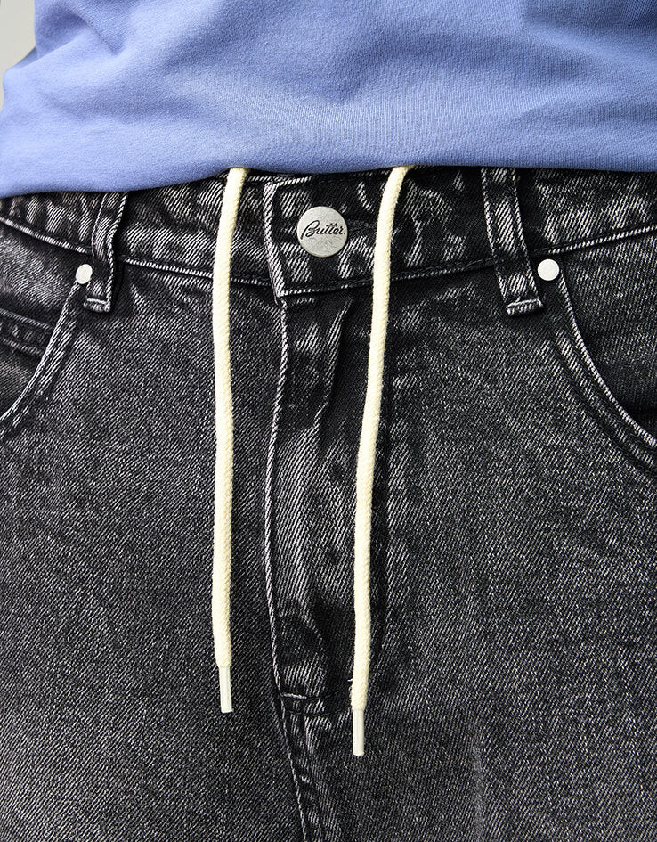 Butter Goods Drummer Baggy Denim Shorts - Shorts Streaky Black