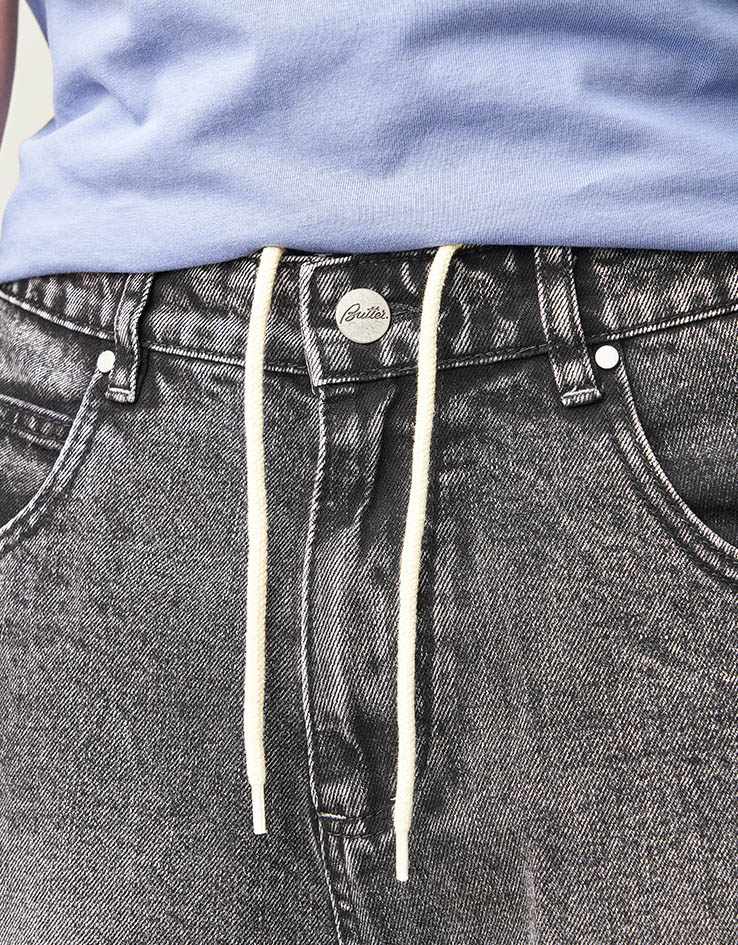 Butter Goods Drummer Baggy Denim Shorts - Shorts Streaky Black
