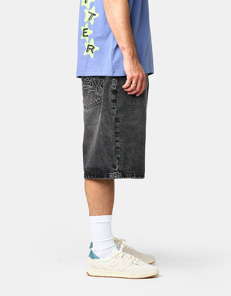 Butter Goods Drummer Baggy Denim Shorts - Shorts Streaky Black