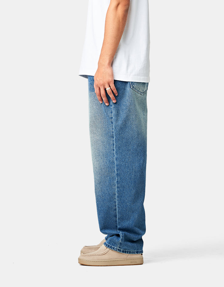 Butter Goods Drummer Baggy Denim Jeans - Stone Wash Blue