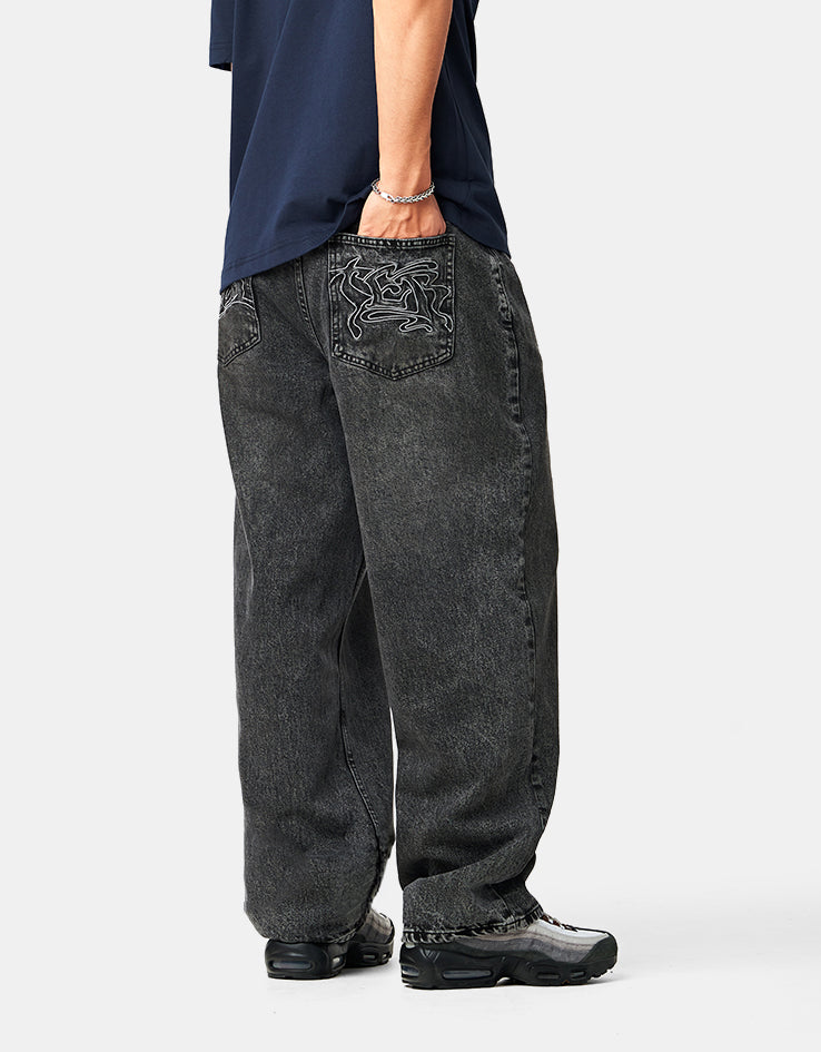 Butter Goods Drummer Baggy Denim Jeans - Streaky Black