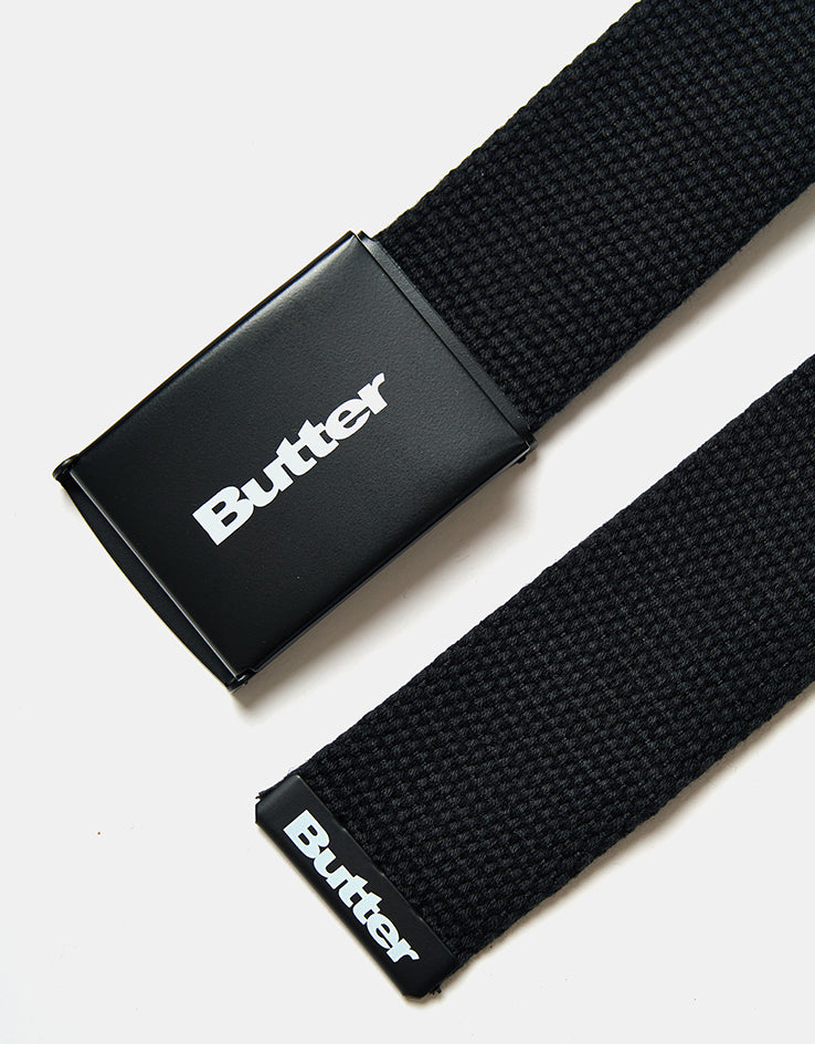 Butter Goods Logo Woven Web Belt - Black