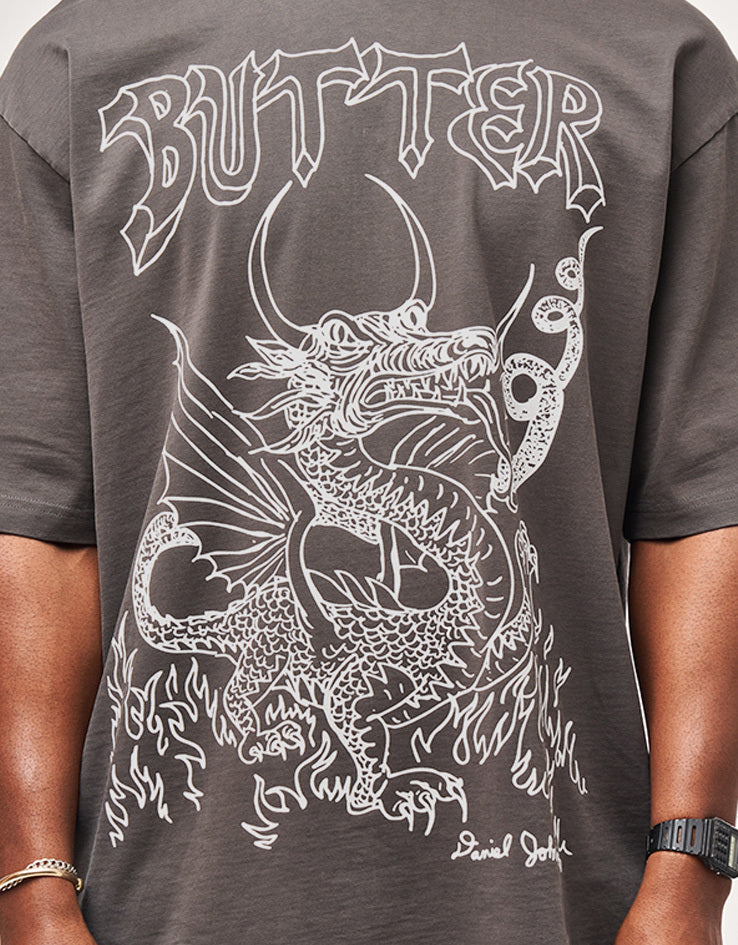 Butter Goods x Daniel Johnston Dragon T-Shirt - Washed Black