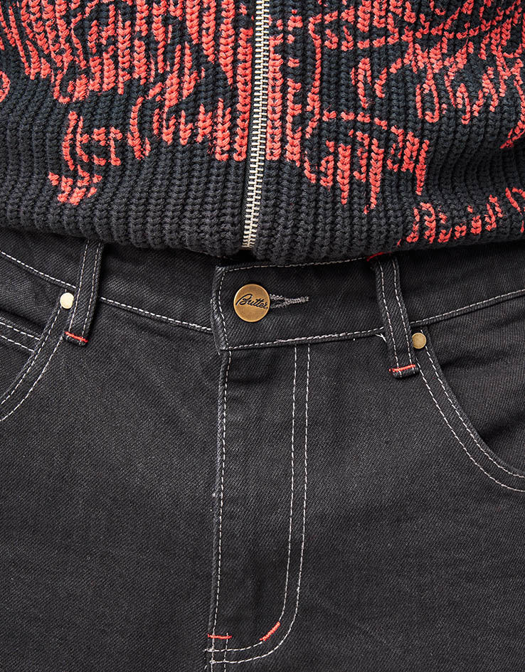 Butter Goods x Daniel Johnston Dragon Denim Shorts - Washed Black