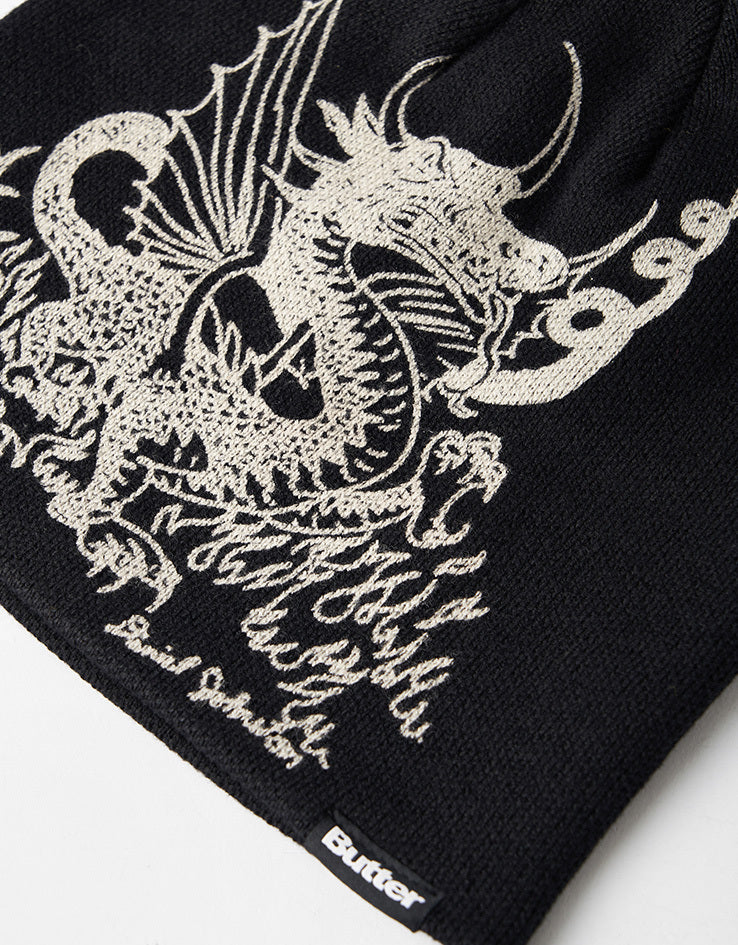 Butter x Daniel Johnston Dragon Skully Beanie - Black
