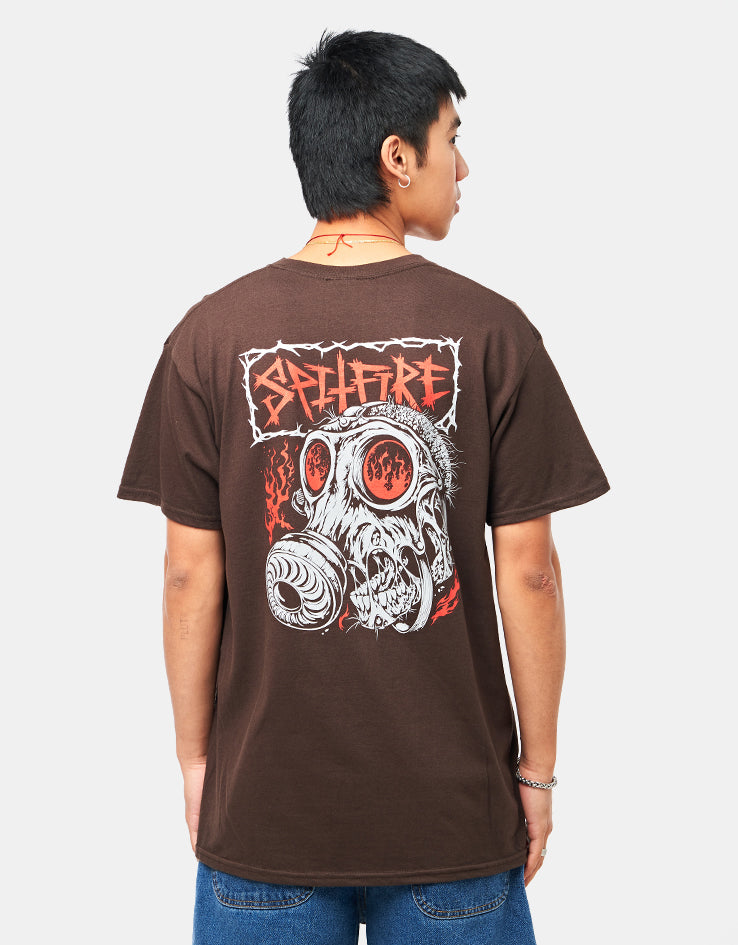 Spitfire Gas Mask T-Shirt - Dark Chocolate/Multi