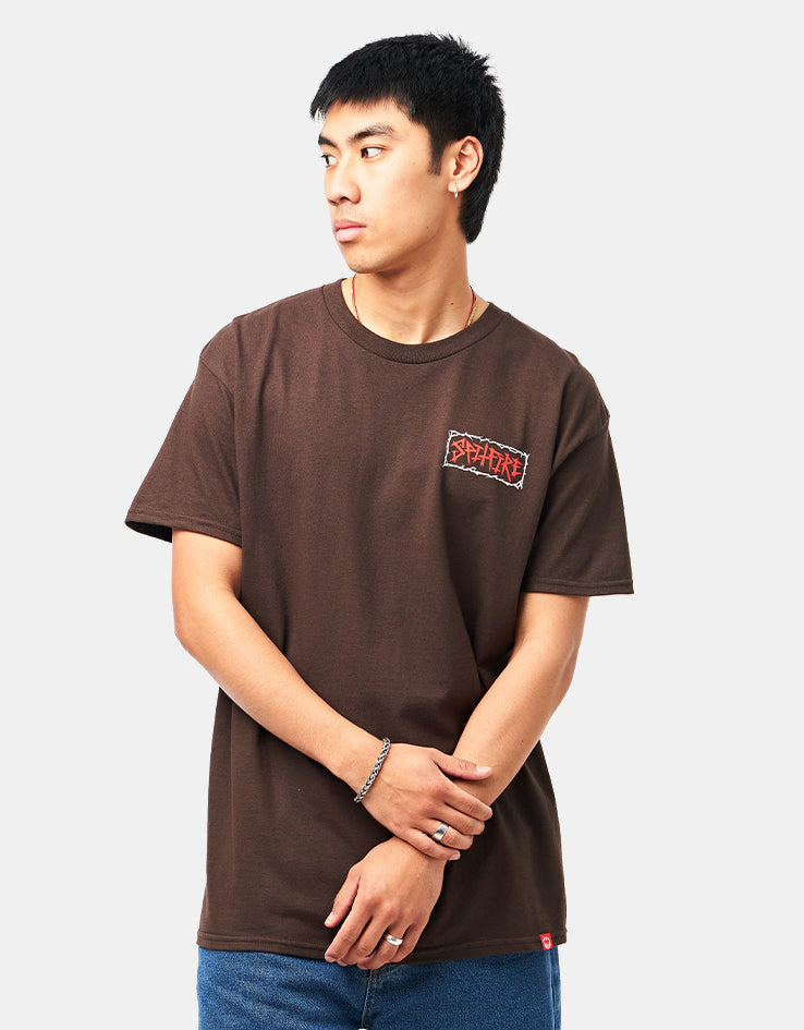 Spitfire Gas Mask T-Shirt - Dark Chocolate/Multi