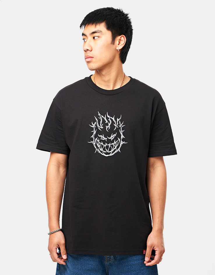 Spitfire Bighead Thorn T-Shirt - Black/Black/White