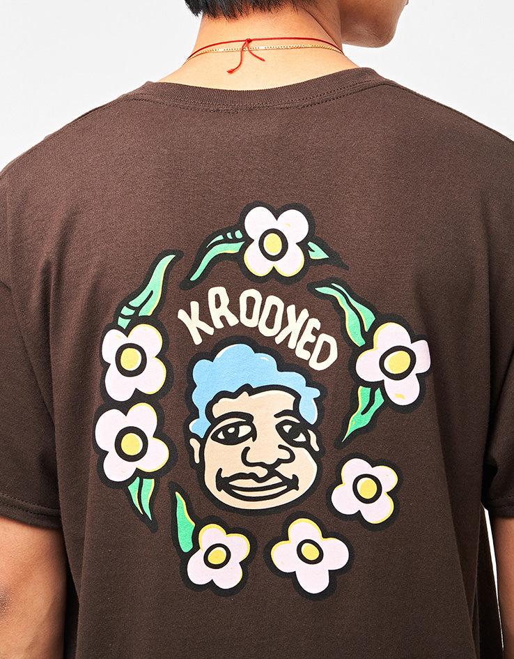 Krooked MG T-Shirt - Dark Chocolate/Cream/Multi