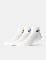Nike Everyday Essential Ankle 3 Pack Socks - Multi-Color