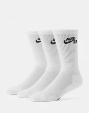 Nike SB Everyday Elevated 3 Pack Crew Socks - White/Black