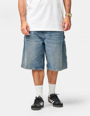 Carhartt WIP OG Single Knee Shorts - Blue (Destroy Wash/Splatter)