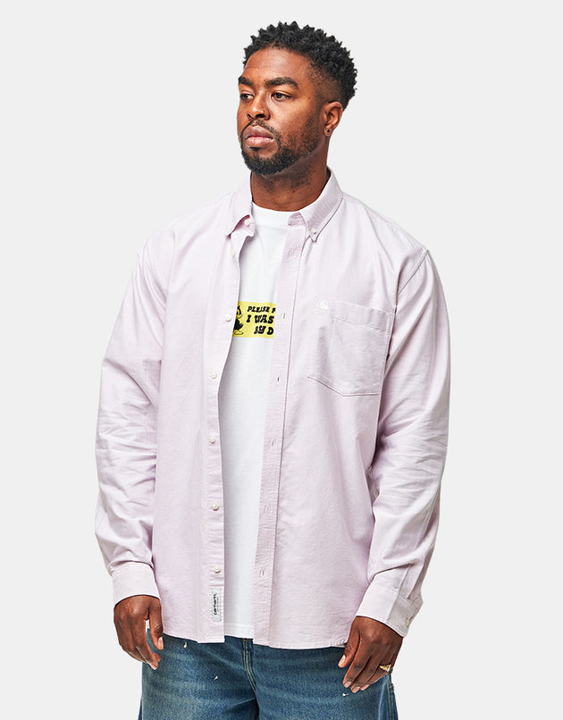 Carhartt WIP L/S C-Logo Shirt - Hortensia/White